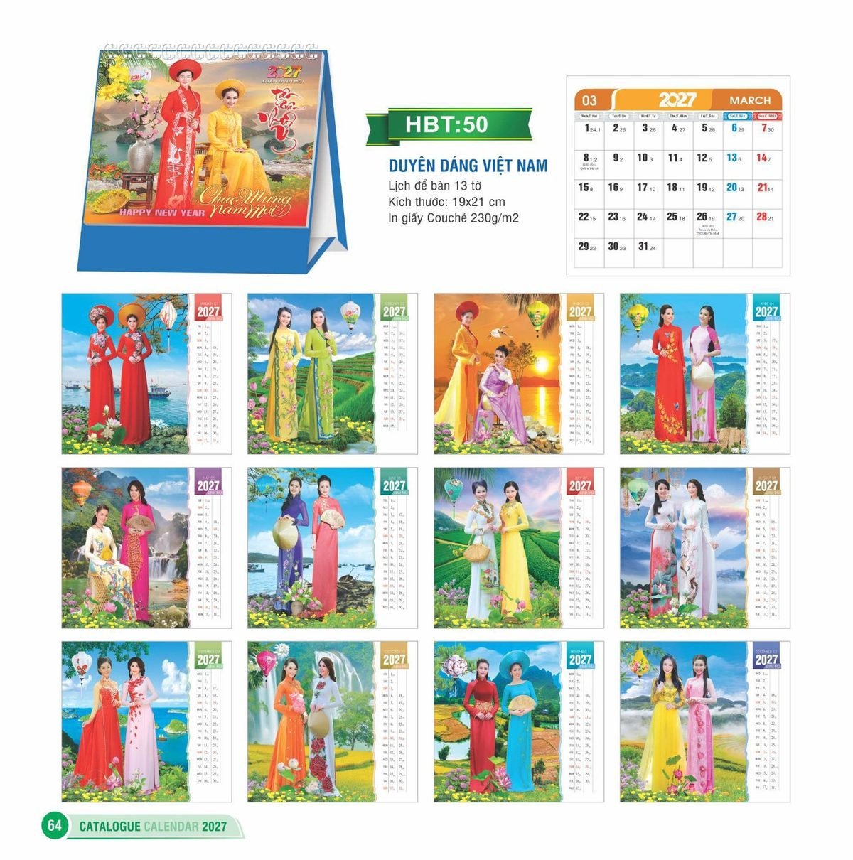 Lịch Để Bàn 2027 HBT Mẫu HBT50 (19 x 21cm) Quà Tặng Bàn Làm Việc Văn Phòng Hiện Đại Lịch Để Bàn 2027 HBT Mẫu HBT50 (19 x 21cm) Quà Tặng Bàn Làm Việc Văn Phòng Hiện Đại in logo doanh nghiệp quà tặng Tết tại Quà Tặng Văn Phòng