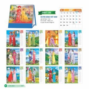 Lịch Để Bàn 2027 HBT Mẫu HBT51 (19 x 21cm) Quà Tặng Bàn Làm Việc Văn Phòng Hiện Đại in logo doanh nghiệp quà tặng Tết tại Quà Tặng Văn Phòng