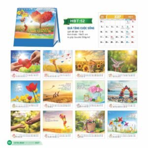 Lịch Để Bàn 2027 HBT Mẫu HBT53 (19 x 21cm) Quà Tặng Bàn Làm Việc Văn Phòng Hiện Đại in logo doanh nghiệp quà tặng Tết tại Quà Tặng Văn Phòng