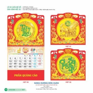 Lịch Treo Tường Lò Xo 2027 HBT Mẫu HBT84 (17  x  18 cm) Quà Tặng Bàn Làm Việc Văn Phòng Hiện Đại in logo doanh nghiệp quà tặng Tết tại Quà Tặng Văn Phòng