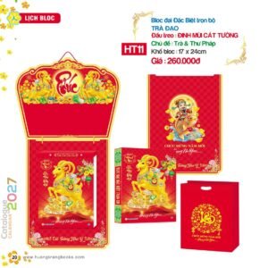 Lịch Bloc Đại Đặc Biệt 2027 HT Mẫu HT11 - Cát Tường Như Ý (17 x 24cm) Quà Tặng Bàn Làm Việc Văn Phòng Hiện Đại in logo doanh nghiệp quà tặng Tết tại Quà Tặng Văn Phòng