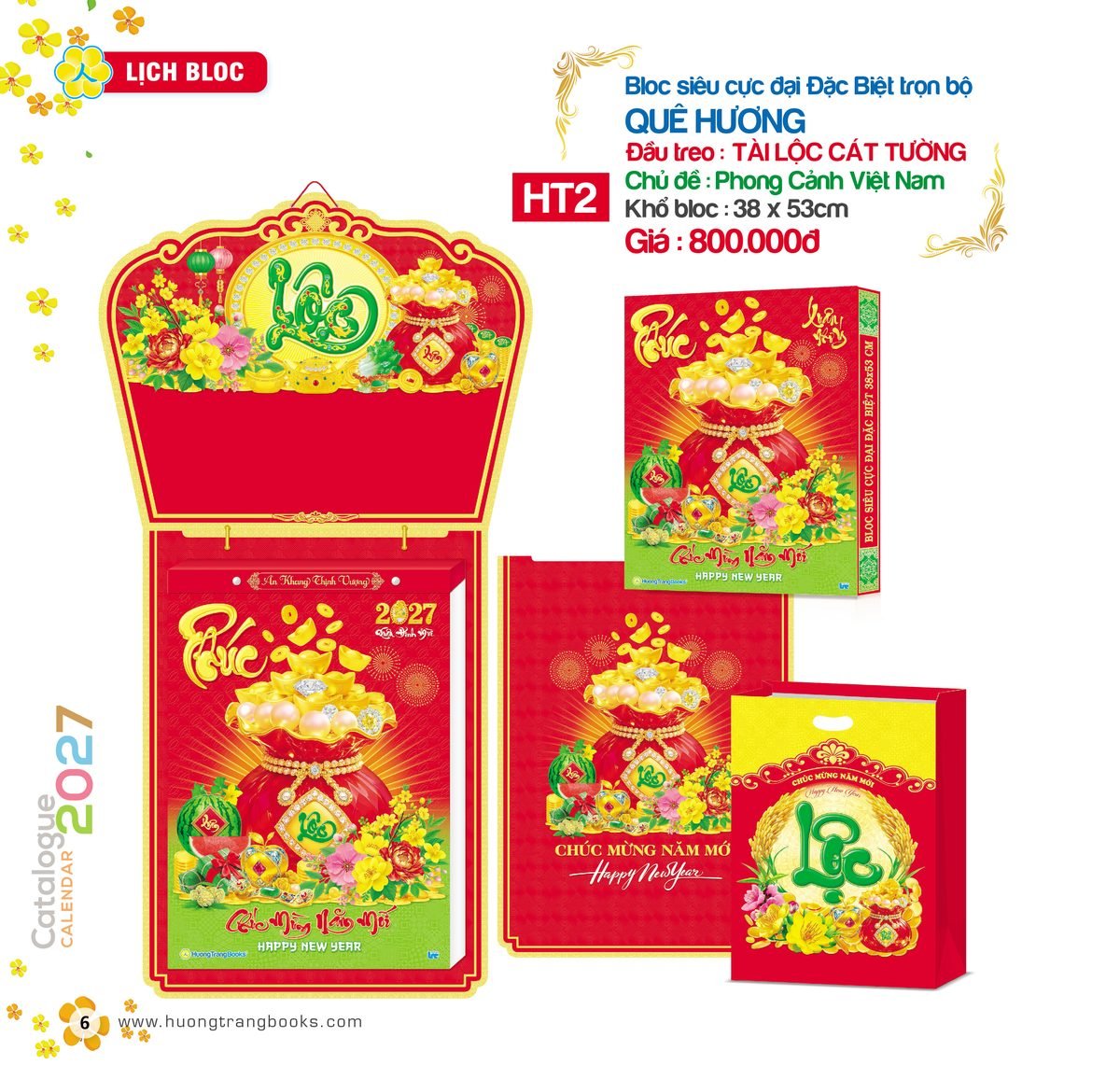 Lịch Bloc Siêu Cực Đại 2027 HT Mẫu HT2 - Tài Lộc Cát Tường (38 x 53cm) Quà Tặng Bàn Làm Việc Văn Phòng Hiện Đại Lịch Bloc Siêu Cực Đại 2027 HT Mẫu HT2 - Tài Lộc Cát Tường (38 x 53cm) Quà Tặng Bàn Làm Việc Văn Phòng Hiện Đại in logo doanh nghiệp quà tặng Tết tại Quà Tặng Văn Phòng