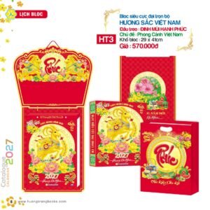 Lịch Bloc Cực Đại 2027 HT Mẫu HT3 - Hương Sắc Việt Nam (29 x 41cm) Quà Tặng Bàn Làm Việc Văn Phòng Hiện Đại in logo doanh nghiệp quà tặng Tết tại Quà Tặng Văn Phòng
