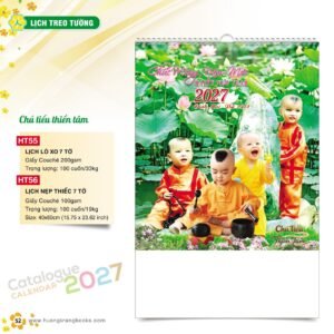 Lịch Bloc 2027 HT Mẫu HT55 (29 x 41 cm) Quà Tặng Bàn Làm Việc Văn Phòng Hiện Đại in logo doanh nghiệp quà tặng Tết tại Quà Tặng Văn Phòng