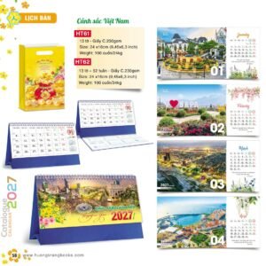 Lịch Để Bàn 2027 HT Mẫu HT61 (24 x 16cm) Quà Tặng Bàn Làm Việc Văn Phòng Hiện Đại in logo doanh nghiệp quà tặng Tết tại Quà Tặng Văn Phòng