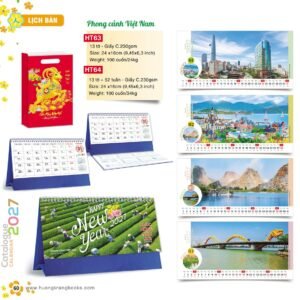Lịch Để Bàn 2027 HT Mẫu HT63 (24 x 16cm) Quà Tặng Bàn Làm Việc Văn Phòng Hiện Đại in logo doanh nghiệp quà tặng Tết tại Quà Tặng Văn Phòng