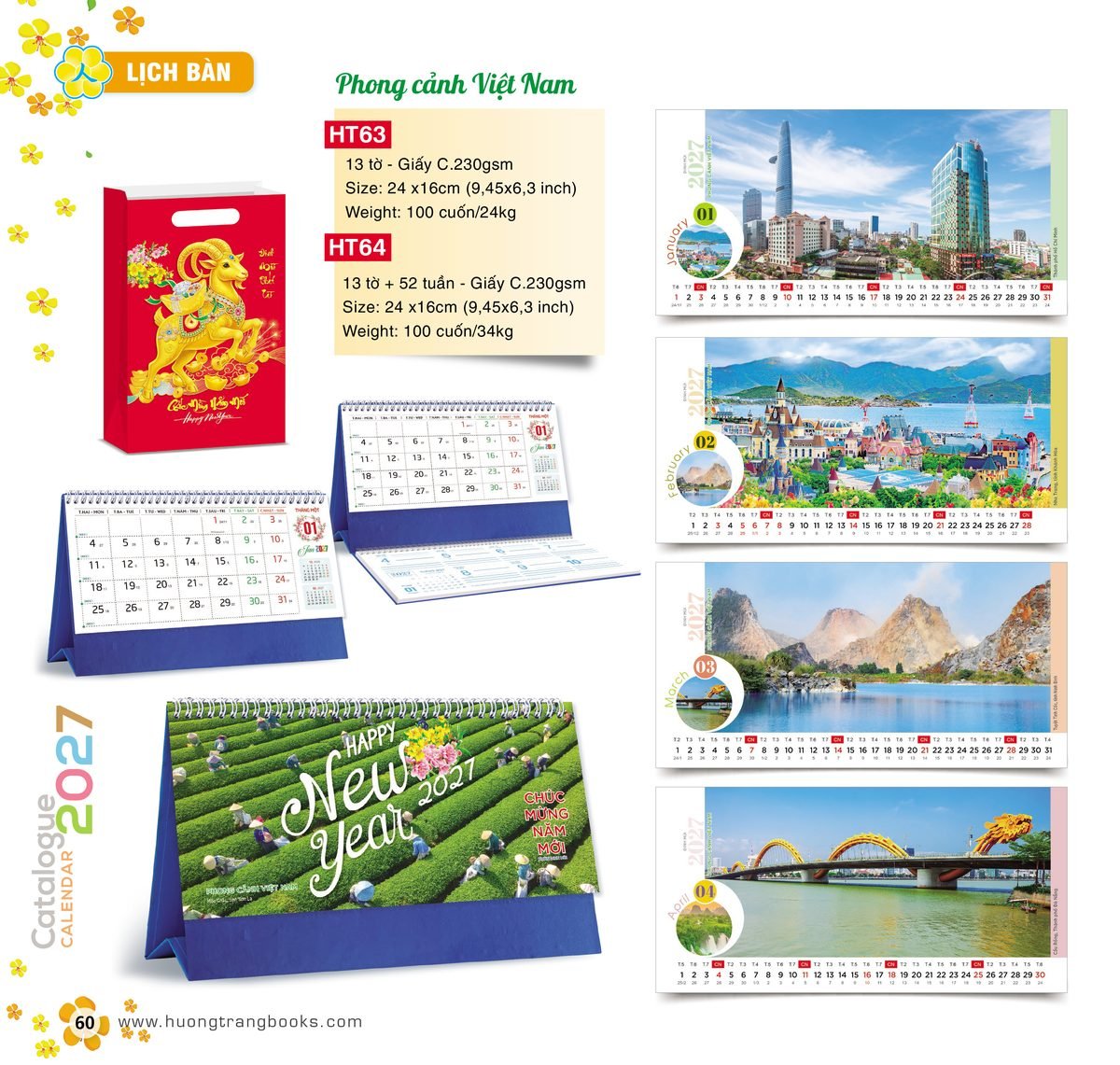 Lịch Để Bàn 2027 HT Mẫu HT63 (24 x 16cm) Quà Tặng Bàn Làm Việc Văn Phòng Hiện Đại Lịch Để Bàn 2027 HT Mẫu HT63 (24 x 16cm) Quà Tặng Bàn Làm Việc Văn Phòng Hiện Đại in logo doanh nghiệp quà tặng Tết tại Quà Tặng Văn Phòng