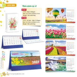 Lịch Để Bàn 2027 HT Mẫu HT67 (24 x 16cm) Quà Tặng Bàn Làm Việc Văn Phòng Hiện Đại in logo doanh nghiệp quà tặng Tết tại Quà Tặng Văn Phòng