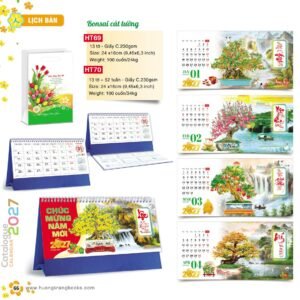 Lịch Để Bàn 2027 HT Mẫu HT69 (24 x 16cm) Quà Tặng Bàn Làm Việc Văn Phòng Hiện Đại in logo doanh nghiệp quà tặng Tết tại Quà Tặng Văn Phòng