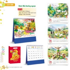 Lịch Để Bàn 2027 HT Mẫu HT75 (18 x 21cm) Quà Tặng Bàn Làm Việc Văn Phòng Hiện Đại in logo doanh nghiệp quà tặng Tết tại Quà Tặng Văn Phòng