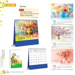 Lịch Để Bàn 2027 HT Mẫu HT77 (18 x 21cm) Quà Tặng Bàn Làm Việc Văn Phòng Hiện Đại in logo doanh nghiệp quà tặng Tết tại Quà Tặng Văn Phòng
