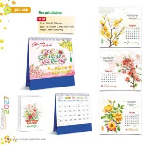 Lịch Để Bàn 2027 HT Mẫu HT78 (18 x 21cm) Quà Tặng Bàn Làm Việc Văn Phòng Hiện Đại in logo doanh nghiệp quà tặng Tết tại Quà Tặng Văn Phòng