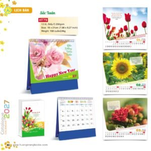 Lịch Bàn Chữ M (Có Note 52 Tuần) 2027 HT Mẫu HT79 (18 x 21cm) Quà Tặng Bàn Làm Việc Văn Phòng Hiện Đại in logo doanh nghiệp quà tặng Tết tại Quà Tặng Văn Phòng