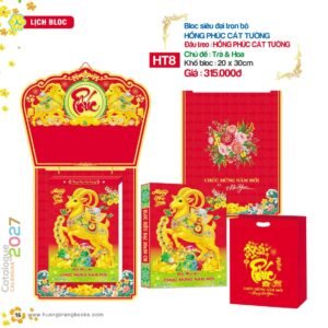 Lịch Bloc Siêu Đại 2027 HT Mẫu HT8 (20 x 30cm) Quà Tặng Bàn Làm Việc Văn Phòng Hiện Đại in logo doanh nghiệp quà tặng Tết tại Quà Tặng Văn Phòng