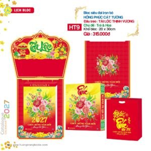 Lịch Bloc Siêu Đại 2027 HT Mẫu HT9 (20 x 30cm) Quà Tặng Bàn Làm Việc Văn Phòng Hiện Đại in logo doanh nghiệp quà tặng Tết tại Quà Tặng Văn Phòng