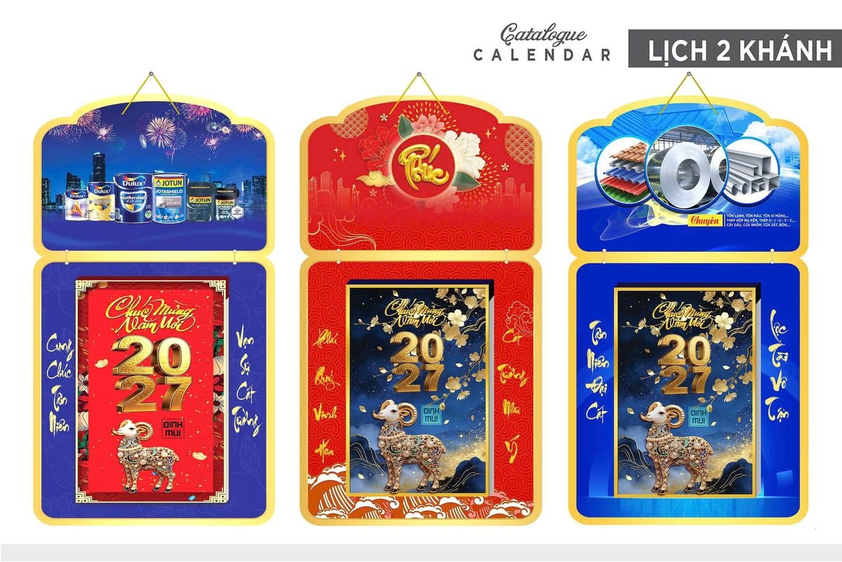 Lịch Khánh Gỗ Lamina 2 Đầu 2027 LM2D_036 - Quà Tặng Văn Phòng
