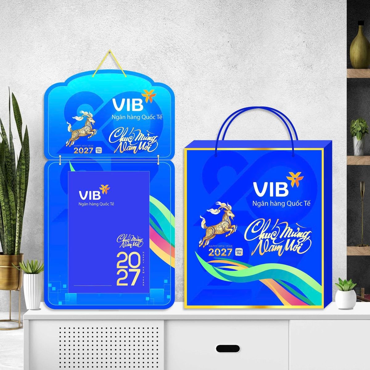 Lịch Khánh Gỗ Lamina 2 Đầu 2027 LM2D_060 - Quà Tặng Văn Phòng