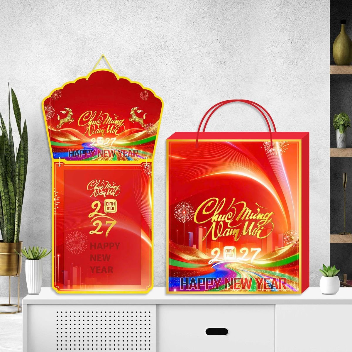 Lịch Khánh Gỗ Lamina 2 Đầu 2027 LM2D_063 - Quà Tặng Văn Phòng