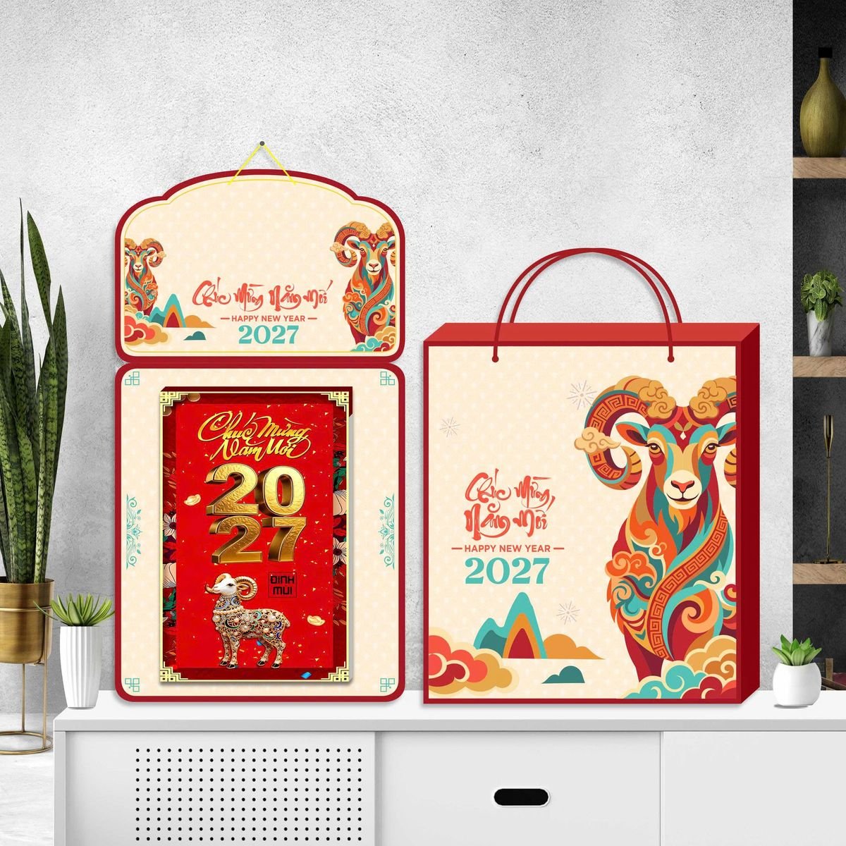 Lịch Khánh Gỗ Lamina 2 Đầu 2027 LM2D_064 - Quà Tặng Văn Phòng