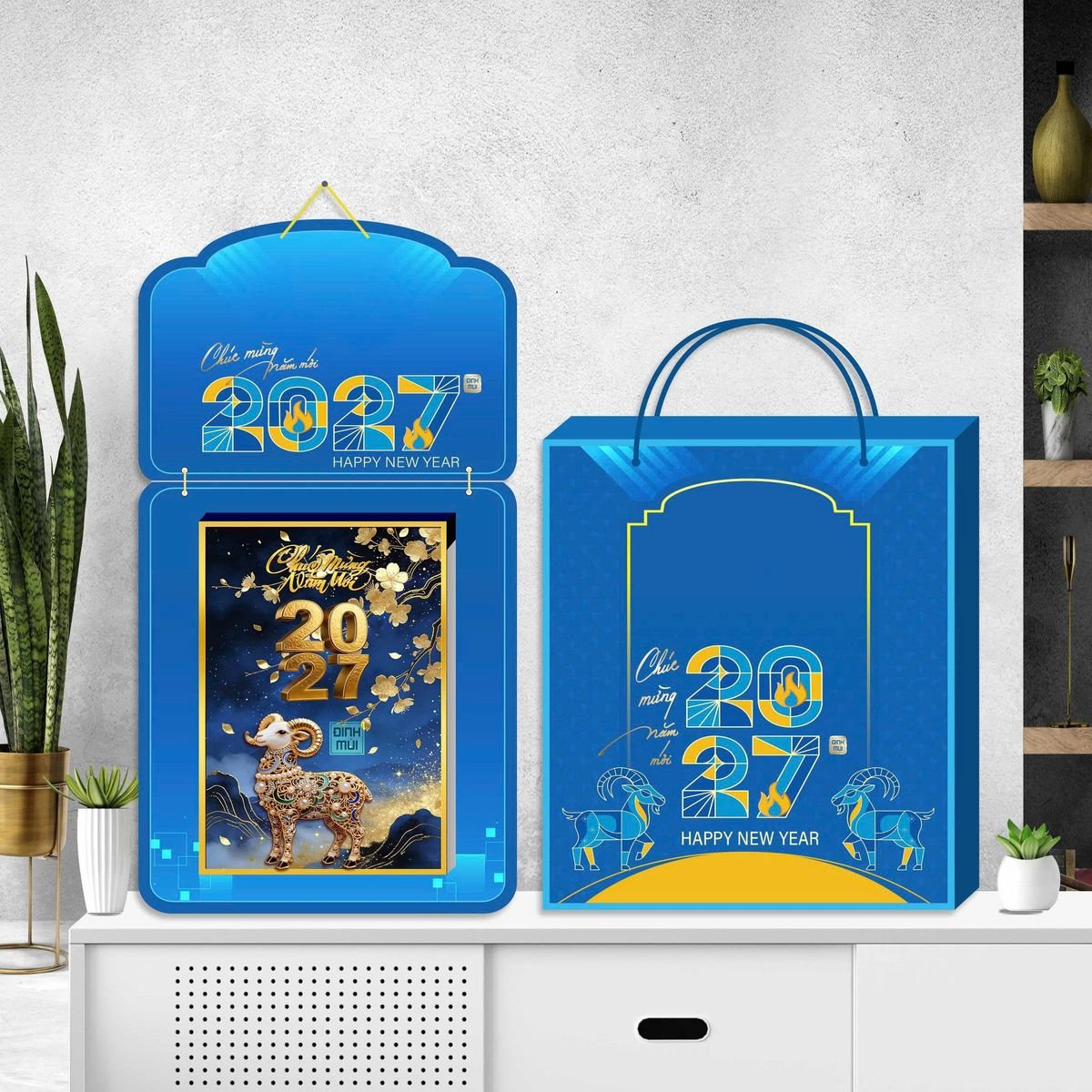 Lịch Khánh Gỗ Lamina 2 Đầu 2027 LM2D_065 - Quà Tặng Văn Phòng