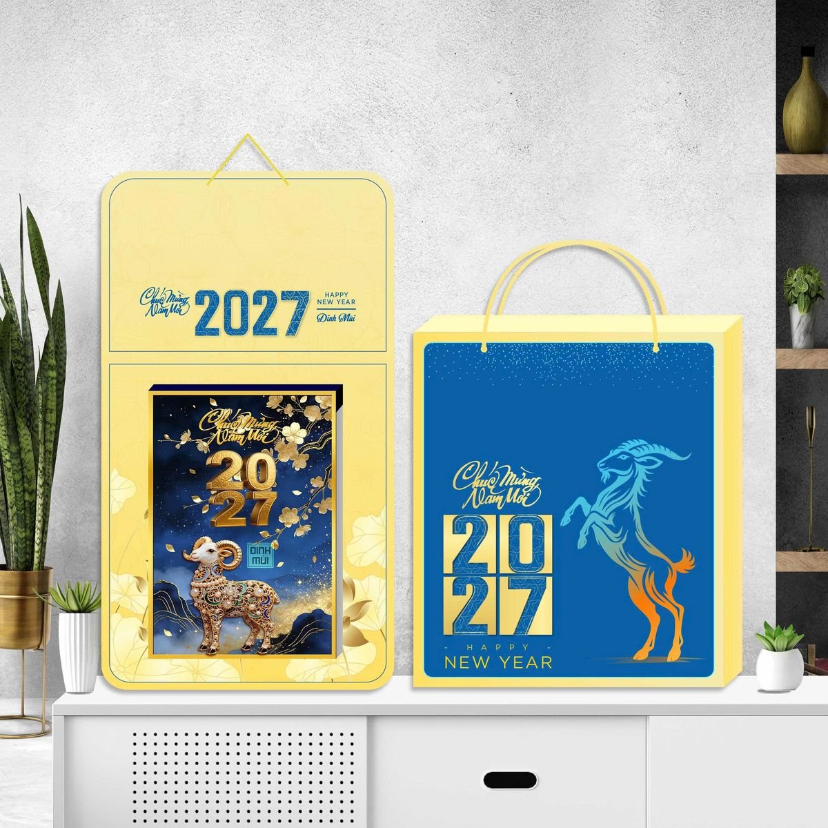 Lịch Khánh Gỗ Lamina 2 Đầu 2027 LM2D_066 - Quà Tặng Văn Phòng