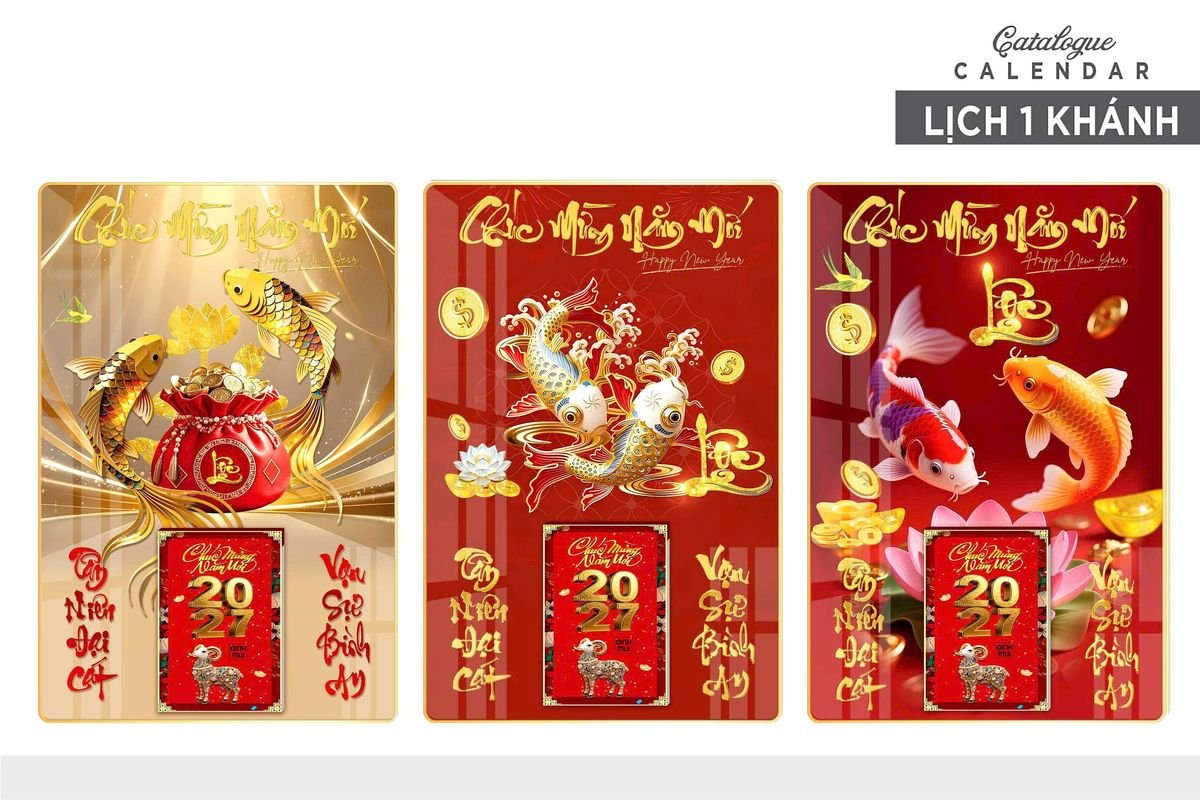 Lịch Gỗ Lamina Cao Cấp 40x60cm 2027 LM406_010 - Quà Tặng Văn Phòng