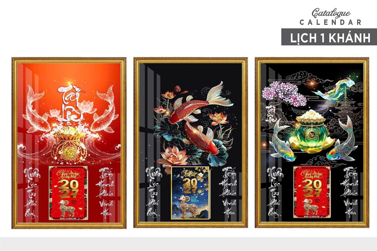 Lịch Gỗ Lamina Cao Cấp 40x60cm 2027 LM406_012 - Quà Tặng Văn Phòng