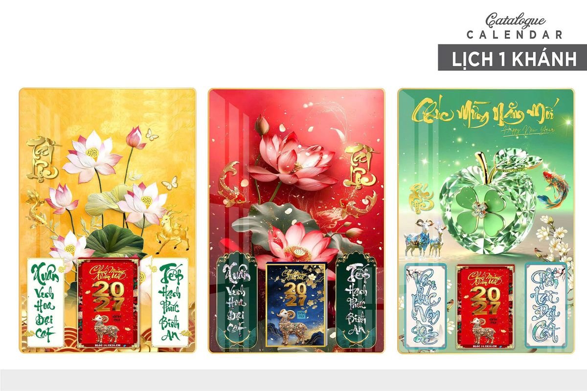 Lịch Gỗ Lamina Cao Cấp 40x60cm 2027 LM406_015 - Quà Tặng Văn Phòng