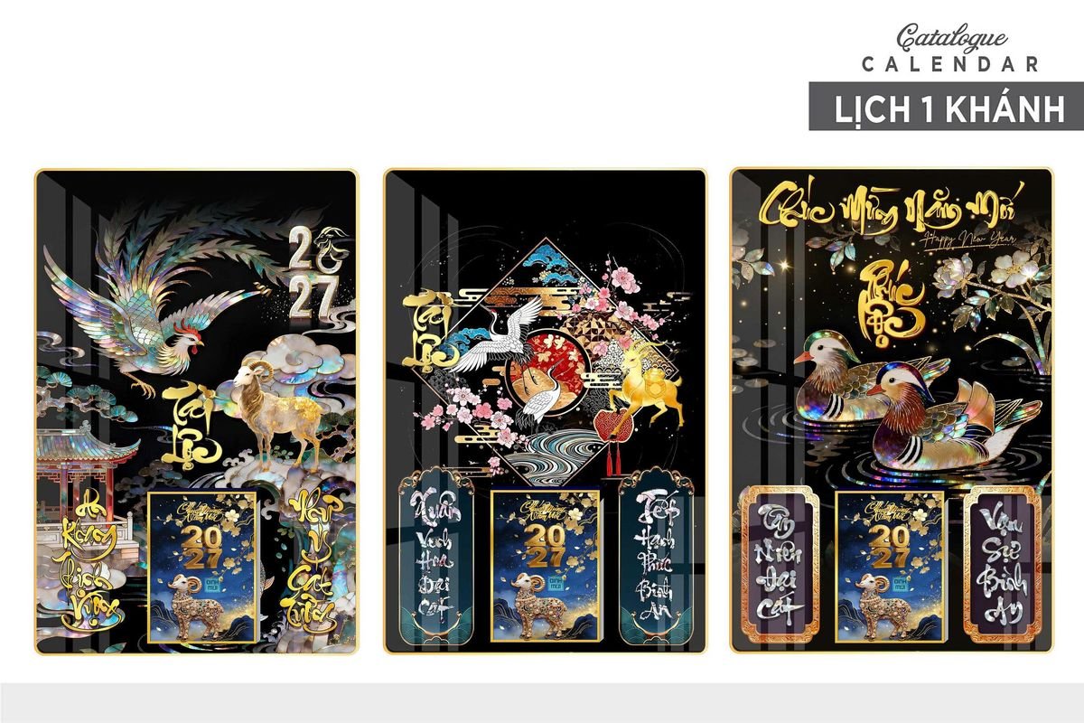 Lịch Gỗ Lamina Cao Cấp 40x60cm 2027 LM406_017 - Quà Tặng Văn Phòng