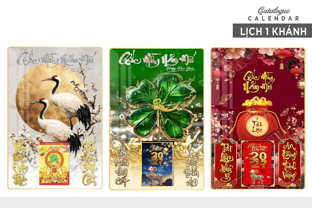 Lịch Gỗ Lamina Cao Cấp 40x60cm 2027 LM406_018 - Quà Tặng Văn Phòng