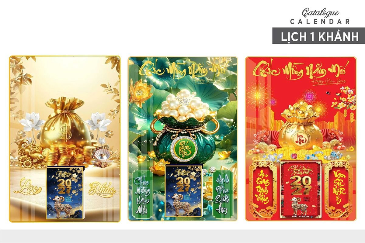 Lịch Gỗ Lamina Cao Cấp 40x60cm 2027 LM406_019 - Quà Tặng Văn Phòng