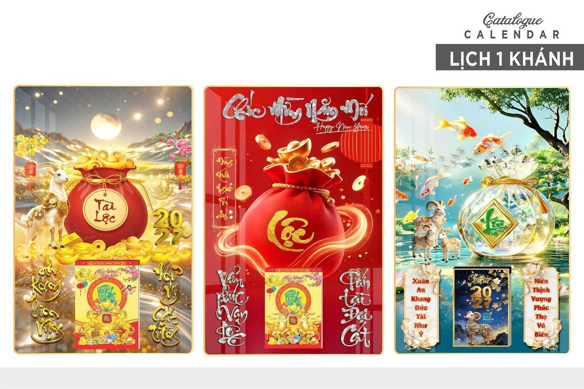 Lịch Gỗ Lamina Cao Cấp 40x60cm 2027 LM406_020 - Quà Tặng Văn Phòng