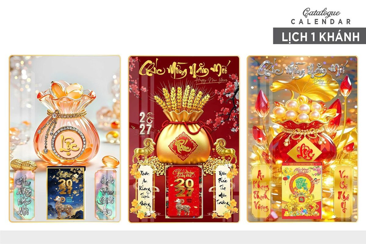 Lịch Gỗ Lamina Cao Cấp 40x60cm 2027 LM406_022 - Quà Tặng Văn Phòng