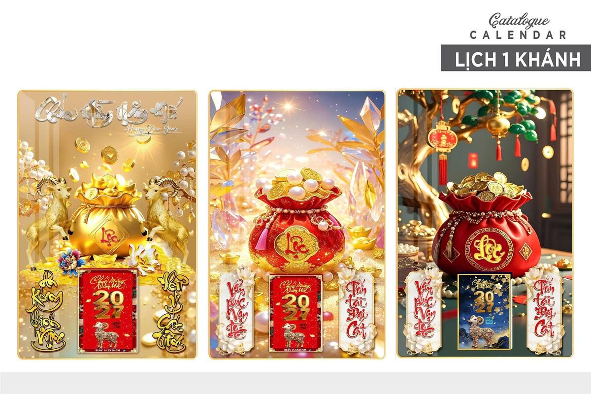 Lịch Gỗ Lamina Cao Cấp 40x60cm 2027 LM406_025 - Quà Tặng Văn Phòng
