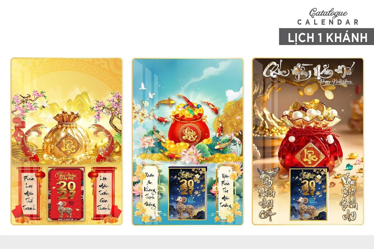 Lịch Gỗ Lamina Cao Cấp 40x60cm 2027 LM406_028 - Quà Tặng Văn Phòng