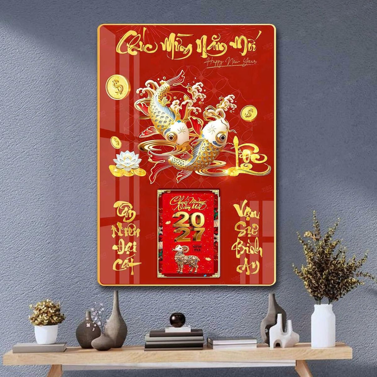 Lịch Gỗ Lamina Cao Cấp 40x60cm 2027 LM406_036 - Quà Tặng Văn Phòng