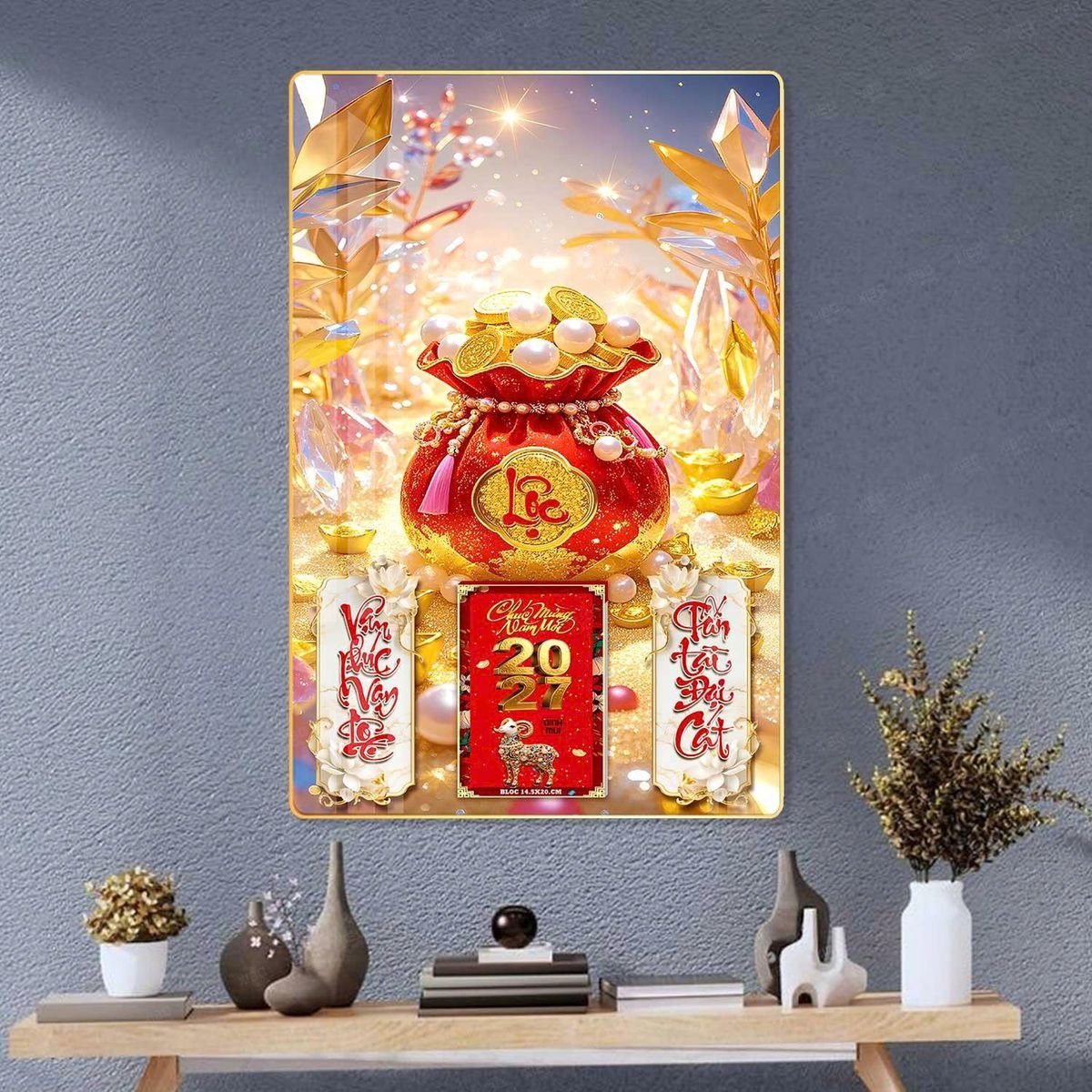 Lịch Gỗ Lamina Cao Cấp 40x60cm 2027 LM406_038 - Quà Tặng Văn Phòng