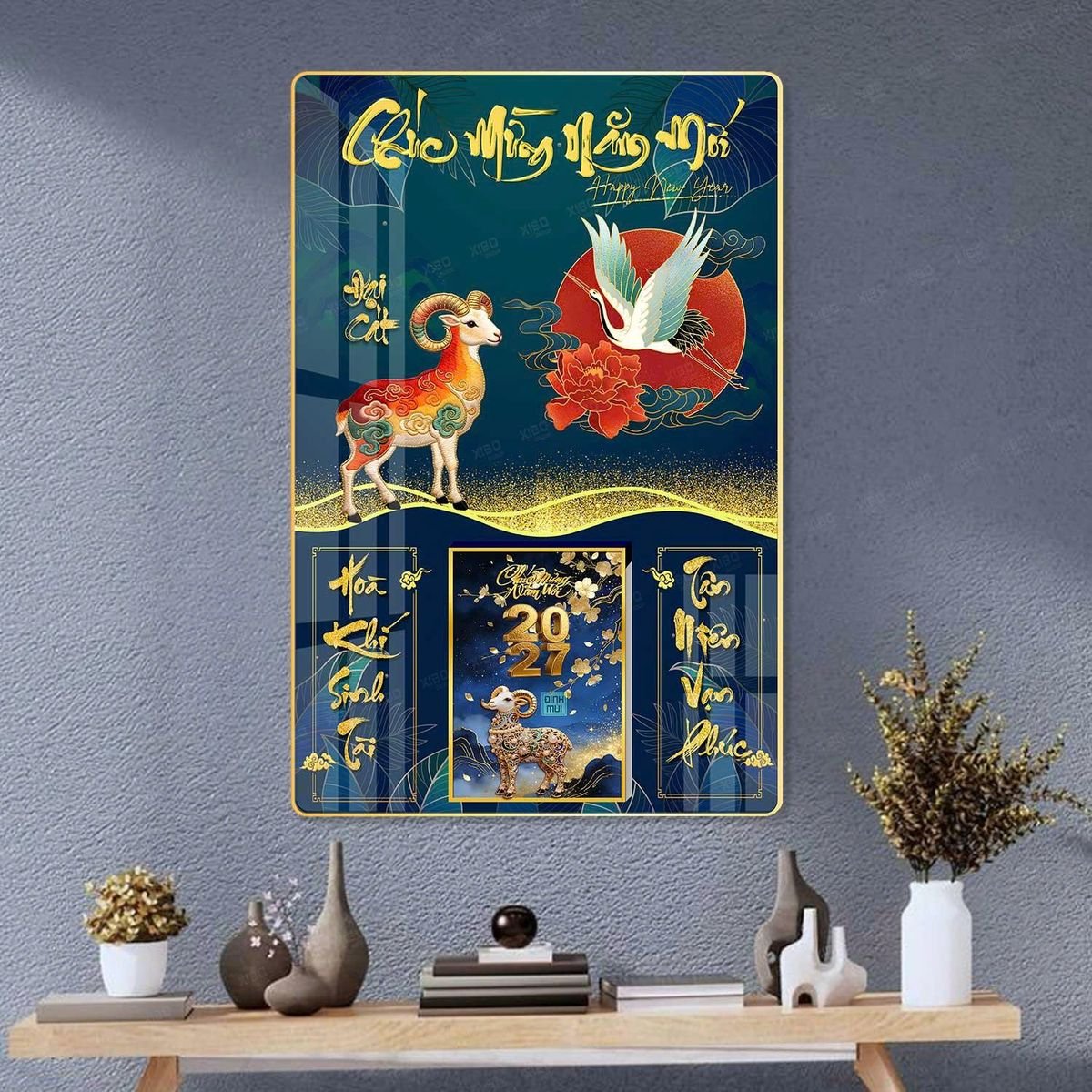 Lịch Gỗ Lamina Cao Cấp 40x60cm 2027 LM406_039 - Quà Tặng Văn Phòng