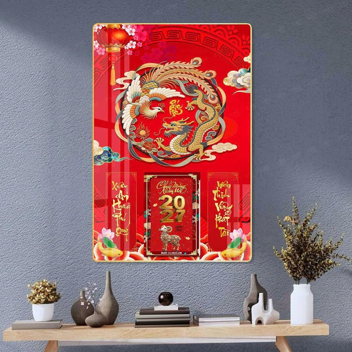 Lịch Gỗ Lamina Cao Cấp 40x60cm 2027 LM406_041 - Quà Tặng Văn Phòng