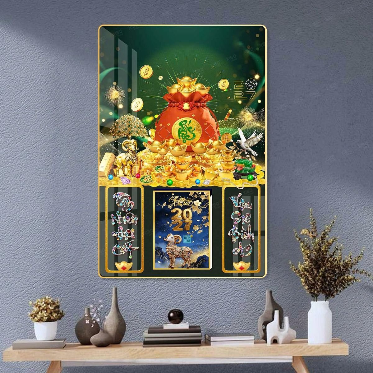 Lịch Gỗ Lamina Cao Cấp 40x60cm 2027 LM406_042 - Quà Tặng Văn Phòng