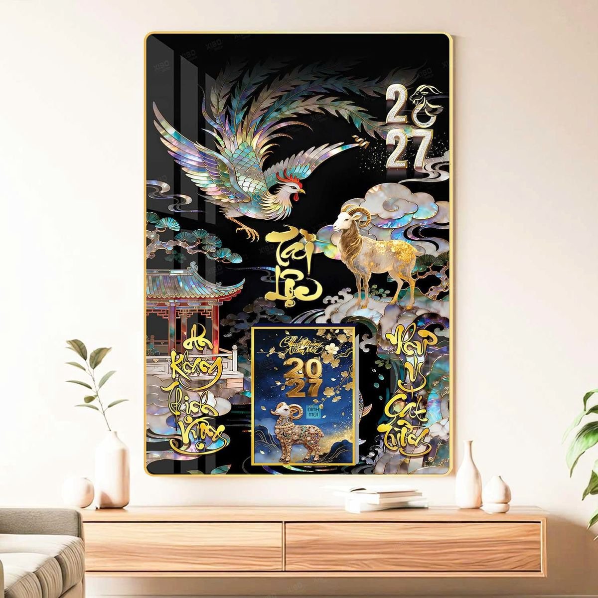 Lịch Gỗ Lamina Cao Cấp 40x60cm 2027 LM406_046 - Quà Tặng Văn Phòng