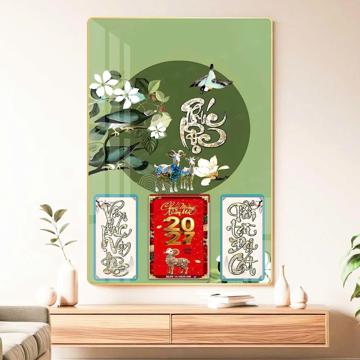 Lịch Gỗ Lamina Cao Cấp 40x60cm 2027 LM406_048 - Quà Tặng Văn Phòng