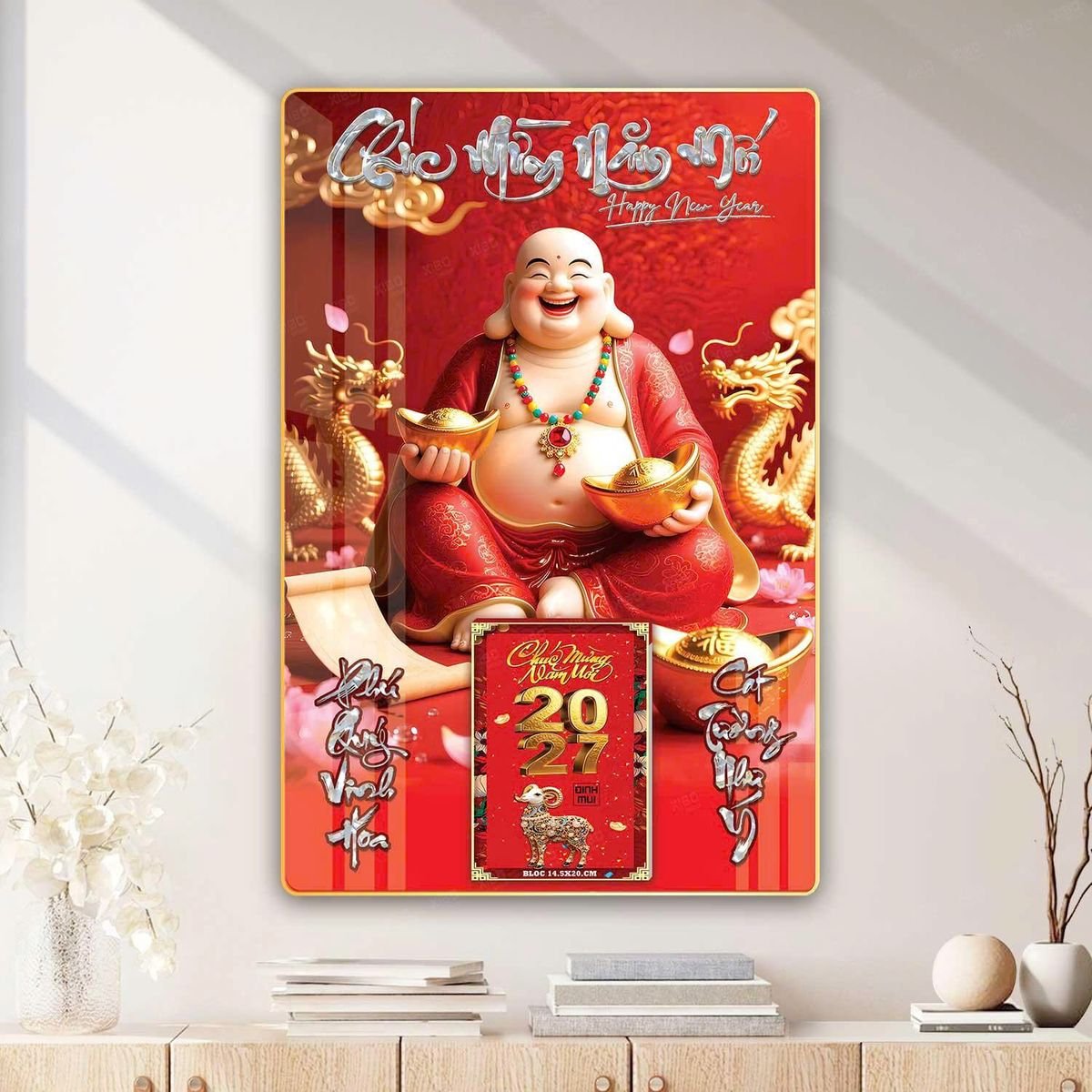 Lịch Gỗ Lamina Cao Cấp 40x60cm 2027 LM406_053 - Quà Tặng Văn Phòng