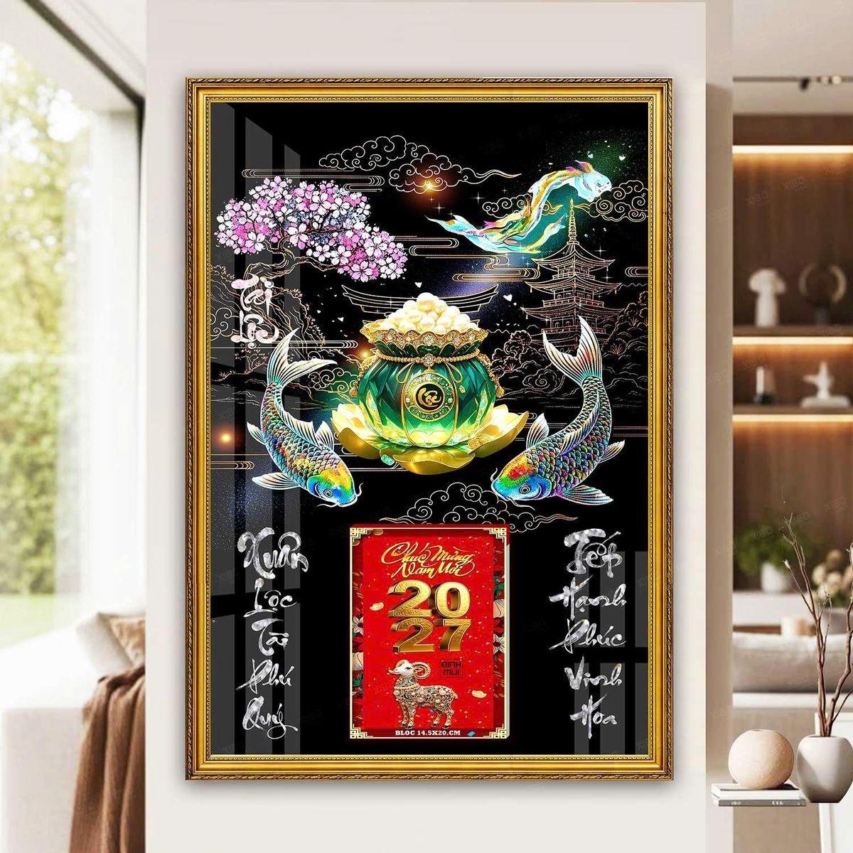 Lịch Gỗ Lamina Cao Cấp 40x60cm 2027 LM406_055 - Quà Tặng Văn Phòng