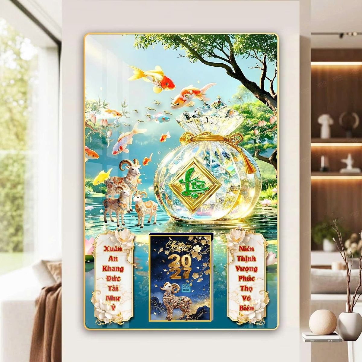 Lịch Gỗ Lamina Cao Cấp 40x60cm 2027 LM406_056 - Quà Tặng Văn Phòng