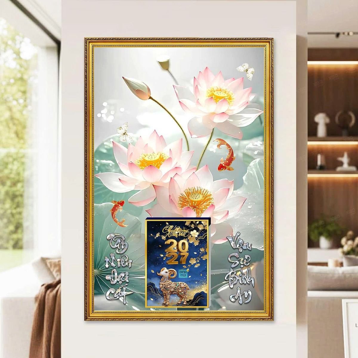 Lịch Gỗ Lamina Cao Cấp 40x60cm 2027 LM406_057 - Quà Tặng Văn Phòng