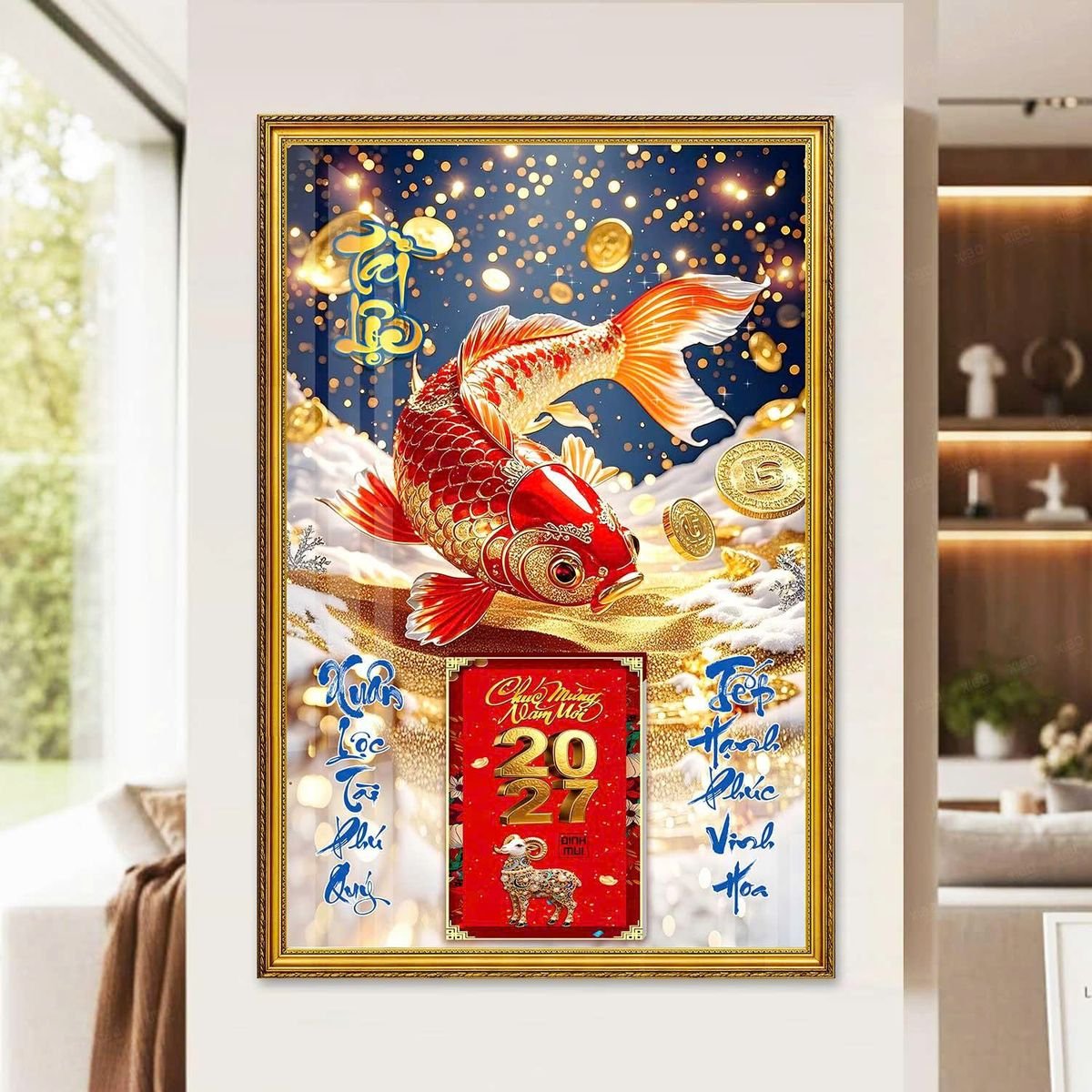 Lịch Gỗ Lamina Cao Cấp 40x60cm 2027 LM406_058 - Quà Tặng Văn Phòng