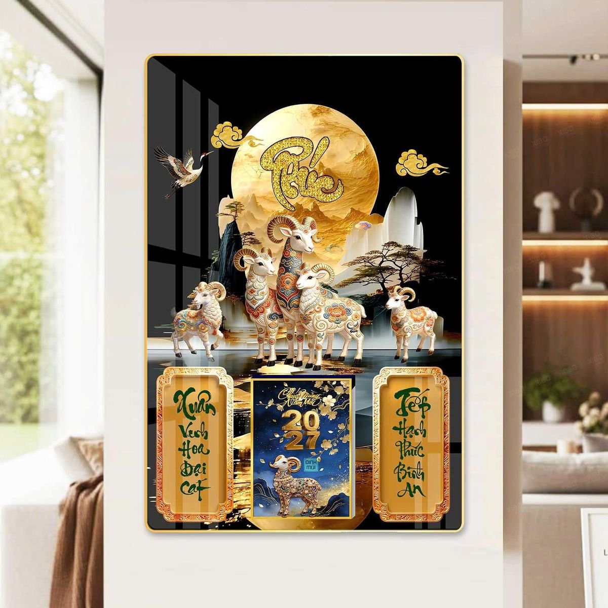 Lịch Gỗ Lamina Cao Cấp 40x60cm 2027 LM406_060 - Quà Tặng Văn Phòng