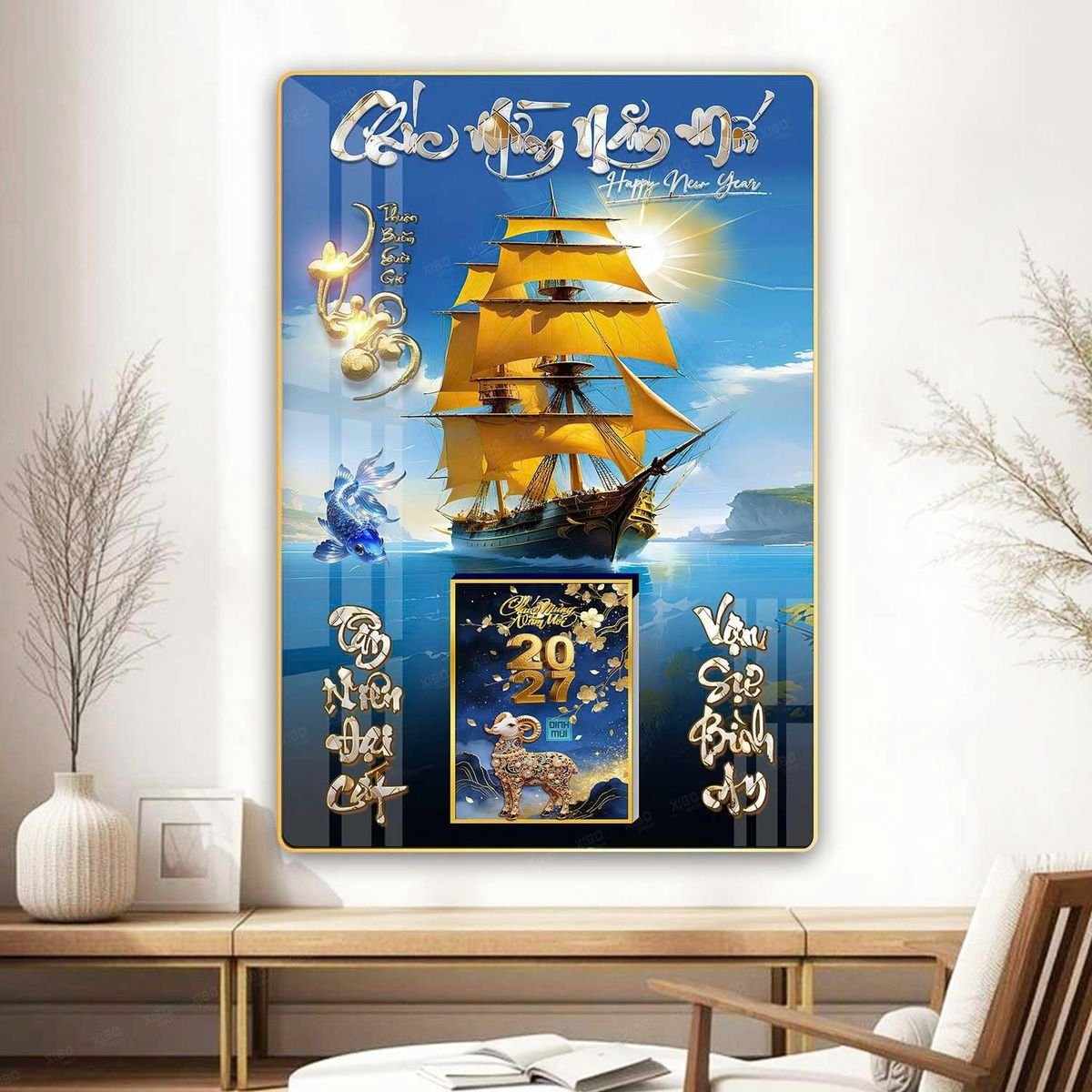 Lịch Gỗ Lamina Cao Cấp 40x60cm 2027 LM406_064 - Quà Tặng Văn Phòng