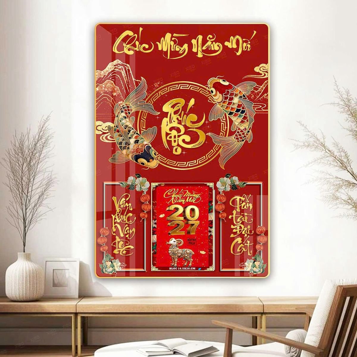 Lịch Gỗ Lamina Cao Cấp 40x60cm 2027 LM406_065 - Quà Tặng Văn Phòng